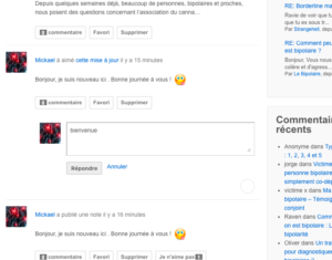 Les commentaires du fil d'actualité