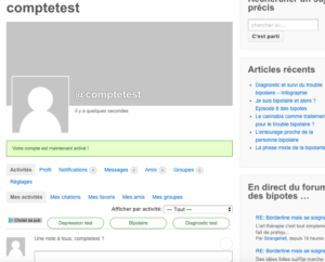 Page principale du profil