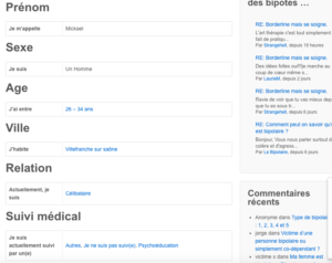Page du profil complet