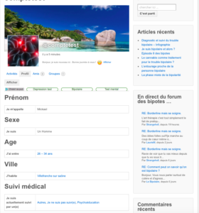 Vue extérieur de mon profil